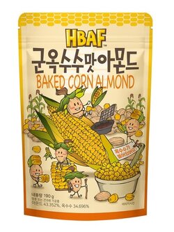 (ห่อใหญ่) Tom's Farm Honey Butter Almond #Baked Corn Almond อัลมอนด์เกาหลี ทอมส์ ฮันนี่ บัตเตอร์ ขนมถั่วอัลมอนด์ อัลมอนด์อบสไตล์เกาหลี Toms HBAF อัลมอนด์อบผสมข้าวโพดอบกรอบ 190g