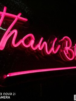 ป้ายไฟนีออนดัด LED แสงสีชมพู #อะคริลิใสรองหลัง