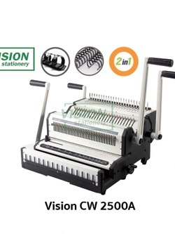 เครื่องเข้าเล่ม 2 in 1 สันขดลวดและสันกระดูกงู Vision CW2500A (ราคารวมภาษี) บริการหลังการขาย