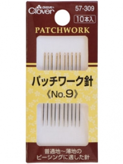 Clover 57-309เข็ม Patchwork No.9 บรรจุ10เล่ม ขนาดเข็มหนา 0.56 mm x ยาว 34.8 mm