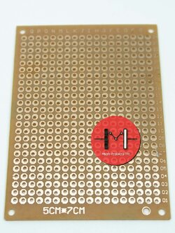 แผ่นปริ๊นอเนกประสงค์ PCB 1หน้า ไข่ปลา Prototype PCB Board 5x7 cm