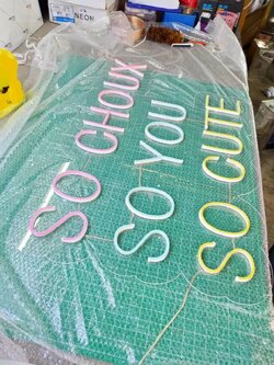 งานป้ายไฟนีออน LED อะคริลิคใสรองหลังSO CHOUK SO YOU SO YOU