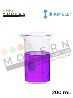 200ml. บีกเกอร์ทรงสูง "แบบมีปาก" / 200ml. Tall Form Berzelius Beakers with Spout