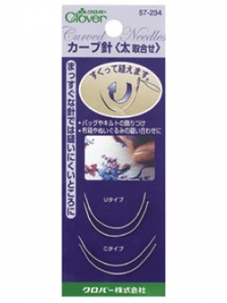 Clover 57-234เข็มโค้งหนา เข็มโค้ง ใช้งานปัก ลูกปัด มุก เลื่อม งานสอย บรรจุ4เล่ม