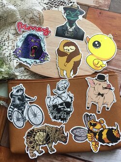 สติกเกอร์ ลายสัตว์ หมู เป็ด แรด สลอธ อิกัวน่า เคลือบกันน้ำ ติดกระเป๋าเดินทาง โน้ตบุ๊ค เคสโทรศัพท์ กระบอกน้ำ Waterproof Decal Sticker