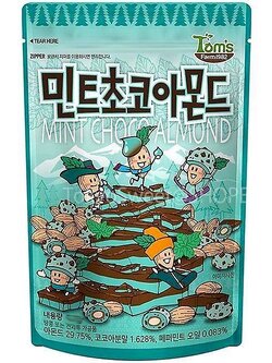 (ห่อใหญ่) Tom's Farm Honey Butter Almond #Mint Choco Almond อัลมอนด์เกาหลี ทอมส์ ฮันนี่ บัตเตอร์ อัลมอนด์อบสไตล์เกาหลี Toms HBAF อัลมอนด์อบเคลือบครีมนมรสมิ้นท์ผสมช็อกโกแลต 190g