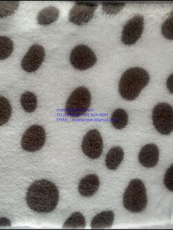 ผ้าขนสั้นสองหน้าลายจุด ลายวัว สีสด coral fleece print ผ้าทำผ้าห่ม ผ้าทำหมอน ผ่้าทำเสื้อคลุม ผ้าทำเสื้อหนาว หน้าผ้า 62'