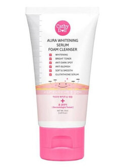 Cathy Doll Aura Whitening Serum Foam Cleanser 100 ml. โฟมล้างหน้า เคที่ดอลล์ ไวท์เทนนิ่งคลีนซิ่งโฟม ผสานเซรั่ม เพื่อหน้ากระจ่างใส 100 มล.