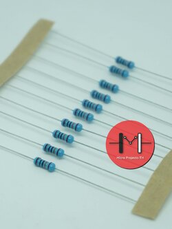 Resistor ตัวต้านทาน 100 K Ohm 1/4W Metal film 1% จำนวน 10 ชิ้น