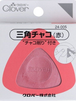 Clover 24-005 ชอลค์สามเหลี่ยมสีแดง ชอลค์ 3เหลี่ยมพร้อมเหล็กจับชอลค์ เหล็กลับคมชอล์ค และลับคม สีแดง