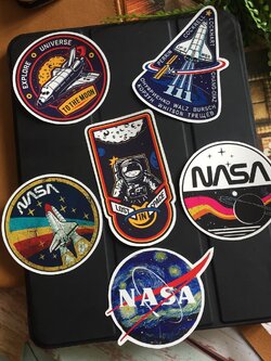 สติกเกอร์ NASA เคลือบกันน้ำ ลายแนวๆ ไดคัท ติดกระเป๋าเดินทาง โน้ตบุ๊ค เคสโทรศัพท์ กระบอกน้ำ Waterproof Decal Sticker