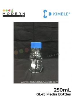 250 mL ขวดมีเดีย / GL45 Media Bottles with Blue PP Caps
