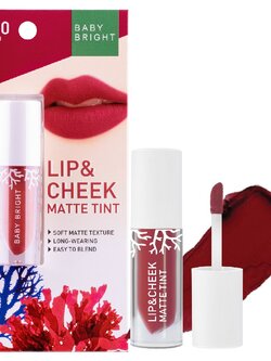 BABY BRIGHT LIP & CHEEK MATTE TINT 2.4G #10 Jam Red ลิปเบบี้ไบร์ท ลิปทิ้น ทิ้นท์ เนื้อแมท ใช้ได้ทั้งปากและแก้ม 2.4 กรัม สี 10แจมเรด