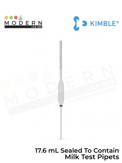 17.6 mL Sealed To Contain Milk Test Pipets