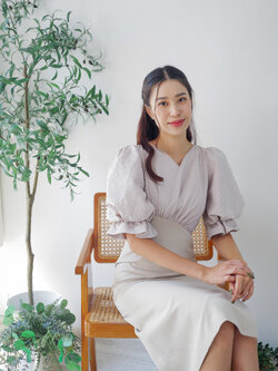 AMATA เดรส MELBOURNE สีชมพู สีเทา