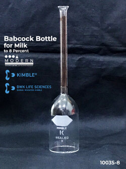 Babcock Bottle for Milk to 8 Percent