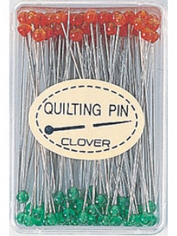 โควเวอร์ Clover 57-327เข็มหมุดหัวเแก้วเข็มบาง ควิลท์ บรรจุ100เล่ม ขนาดเข็ม0.5มม. ยาว48มม.