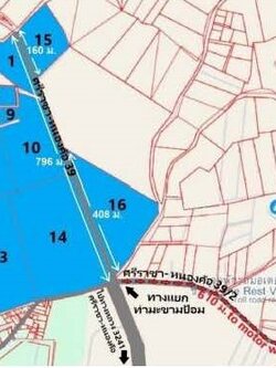 ขายที่ดิน 16 แปลง เนื้อที่ 251-1-65.1 ไร่ ใกล้ตัวเมืองศรีราชา ชลบุรี อยู่ในทำเลศักยภาพสูง