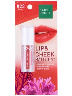 BABY BRIGHT LIP & CHEEK MATTE TINT 2.4G #23 Salmon ลิปเบบี้ไบร์ท ลิปทิ้น ทิ้นท์ เนื้อแมท ใช้ได้ทั้งปากและแก้ม 2.4 กรัม สี 23 แซลมอน