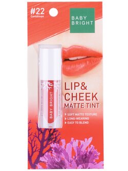 BABY BRIGHT LIP & CHEEK MATTE TINT 2.4G #22 Cantaloupe ลิปเบบี้ไบร์ท ลิปทิ้น ทิ้นท์ เนื้อแมท ใช้ได้ทั้งปากและแก้ม 2.4 กรัม สี 22 แคนตาลูป