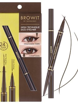 Browit ByNongchat High Tech Liner 0.45ML+0.08G #TAUPE BROWN อายไลเนอร์ บราวอิท น้องฉัตร ไฮเทคนิคดูโอ้อายไลน์เนอร์ 0.45ML+0.08G อายไลน์เนอร์ 2 หัวในแท่งเดียว สีโทปบราวน์
