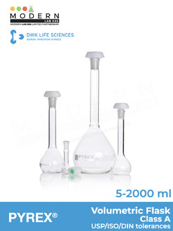 ขวดวัดปริมาตร / Volumetric Flasks, Class A (Batch Certificate), PYREX