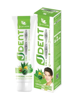 ยาสีฟันสมุนไพร จุฬาเฮิร์บ JULA'S HERB JDENT 3IN1 Herbal White Toothpaste เจเด้นท์ 3in1 เฮอเบิ้ลไวท์ ขนาด 70 กรัม
