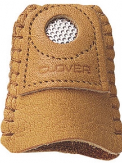 โควเวอร์ Clover 57-344 ปลอกนิ้วหนังโลหะ ขนาดM วัสดุทำจากหนังแท้ ที่ดันเข็มโลหะ ป้องนิ้วที่โดนเข็ม สามารถดันเข็มได้สะดวก