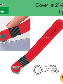 Clover 21-031 ลูกกลิ้งด้ามแดงหัวแหลม ได้รอยขีดเส้นไข่ปลา