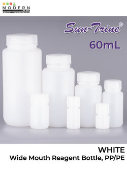 60ml. PP/HDPE, White Reagent Bottle