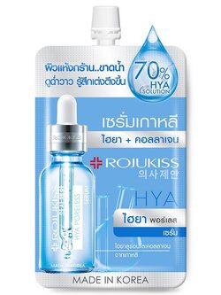 Rojukiss Hya Poreless Collagen Serum 6 ml. โรจูคิส ไฮยา พอร์เลส คอลลาเจน เซรั่ม 6 มล. ไฮยาเข้มข้น 70% ผิวแห้งกร้าน ขาดน้ำ ดูฉ่ำวาว รู้สึกเต่งตึงขึ้น