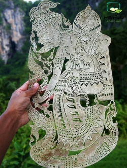 ฤาษี แกะสลักจากหนังแท้ ใหญ่