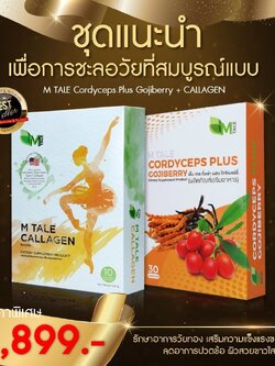 ดูแลวัยทอง บำรุงข้อต่อ ผิวพรรณ M Tale Cordyceps Plus Gojiberry + Callagen