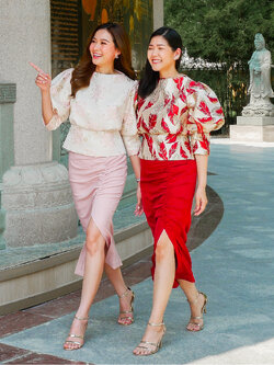 AMATA กระโปรง SICILY สีชมพู แดง