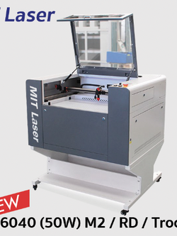 เครื่องตัดเลเซอร์ / เครื่องยิงเลเซอร์ MIT Laser 6040 (50-60W) M2 / RD / Trocen