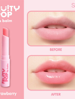 SASI Fruity POP Lip Balm 1.5g Strawberry ศศิ ฟรุตตี้ ป็อป ลิปบาล์มมีสีระเรื่อดูเป็นธรรมชาติ ชุ่มชื้น ฉ่ำโกลว์ โชว์ความสดใส ลิป Strawberry