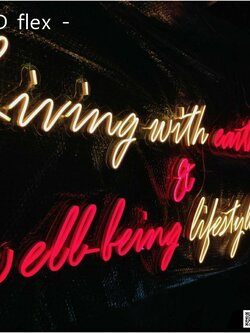 ป้ายไฟนีออนดัด - แสงสีแดง&สีเหลือง #วางบนอะคริลิคใส