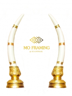 งาช้าง เรซิ่น ประดับด้วยกระจกสี