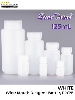 125ml. PP/HDPE, White Reagent Bottle