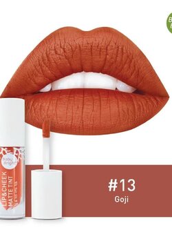 BABY BRIGHT LIP & CHEEK MATTE TINT 2.4G #13 Goji ลิปเบบี้ไบร์ท ลิปทิ้น ทิ้นท์ เนื้อแมท ใช้ได้ทั้งปากและแก้ม 2.4 กรัม สี 13 โกจิ