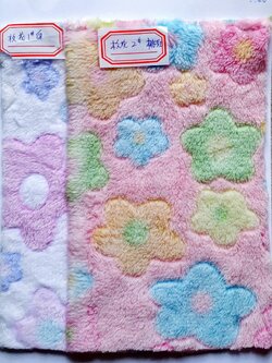 ผ้าขนสั้นสองหน้าลายตาราง สีสด coral fleece print ผ้าทำผ้าห่ม ผ้าทำหมอน ผ่้าทำเสื้อคลุม ผ้าทำเสื้อหนาว หน้าผ้า 62'