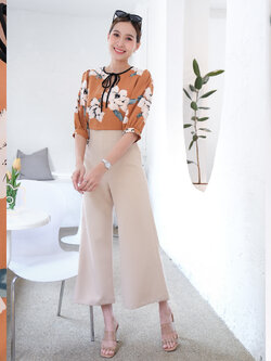 AMATA กางเกง HAVANA สีครีม