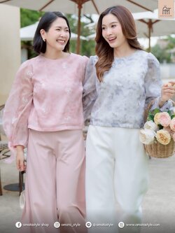 AMATA เสื้อ LONDON สีเทา และ ชมพู