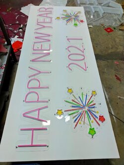 ป้ายไฟนีออน LED อะคริลิคใสรองหลัง