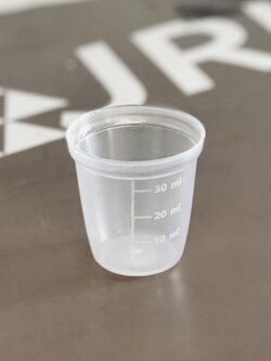 JRL แก้วตวงพลาสติก 30 มล. 6 แก้ว,12 แก้ว