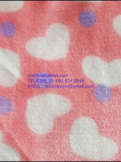 ผ้าขนสั้นสองหน้าลายหัวใจ น่ารัก coral fleece print ผ้าทำผ้าห่ม ผ้าทำหมอน ผ่้าทำเสื้อคลุม ผ้าทำเสื้อหนาว หน้าผ้า 62'