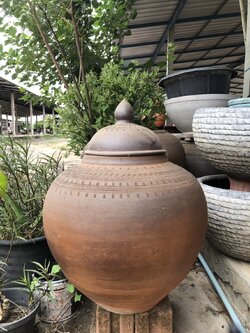 โอ่งเผาดำโบราณ เผาแกร่ง