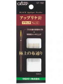 Clover 57-182เข็มQuiting รุ่นBlack บรรจุ10เล่ม มีเบอร์ No.12
