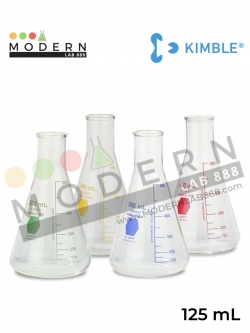125ml. ขวดรูปชมพู่ปากแคบหลากสี / 125ml. Colorware Narrow Mouth Erlenmeyer Flasks
