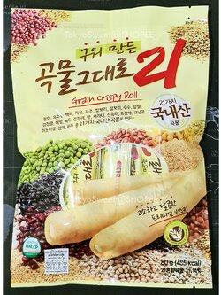 Grain Crispy Roll ขนมธัญพืชอบกรอบสอดไส้ครีมชีส บรรจุ 80 กรัม (8 แท่ง)